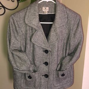 Black and white blazer